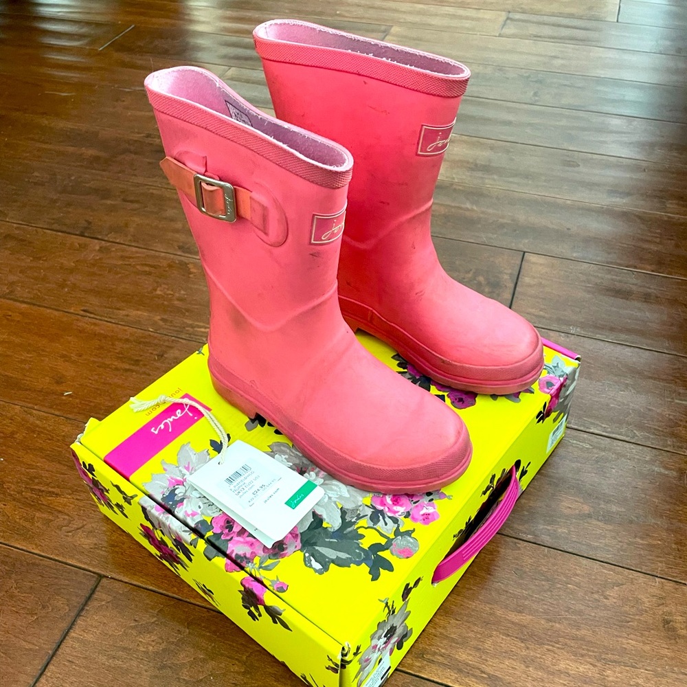 Joules Pink Rain Boots Size 1